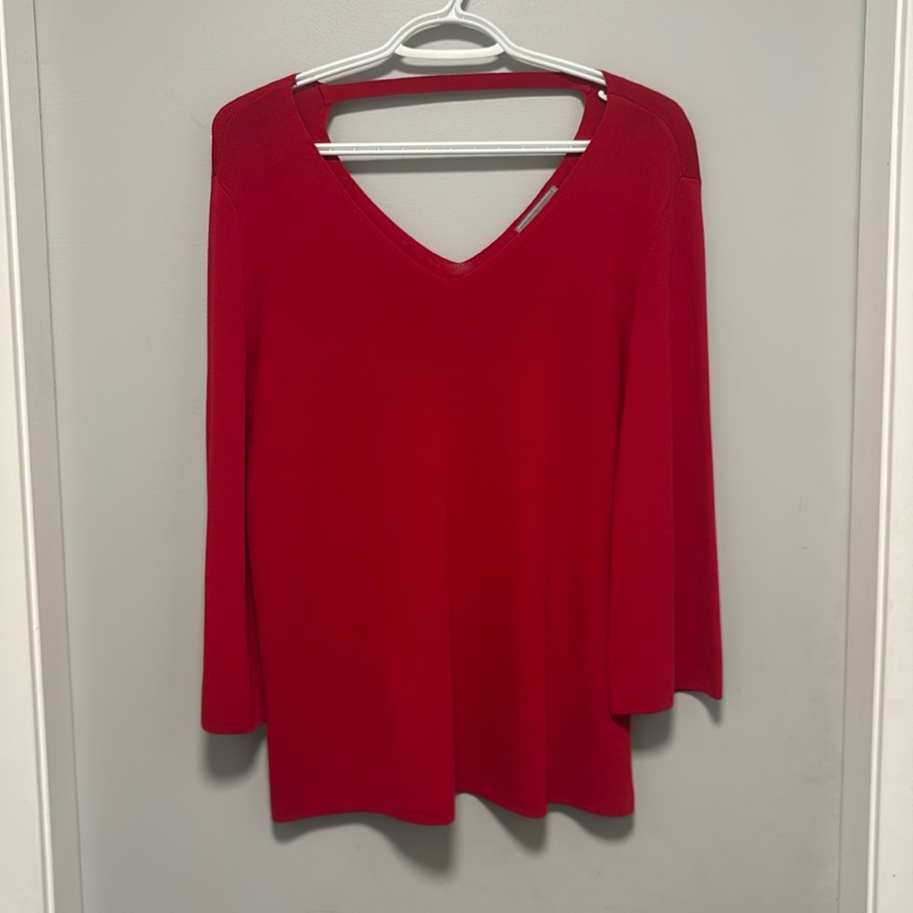 Laura Gorgeous Vibrant Red Viscose Nylon Top - Picture 1 of 1